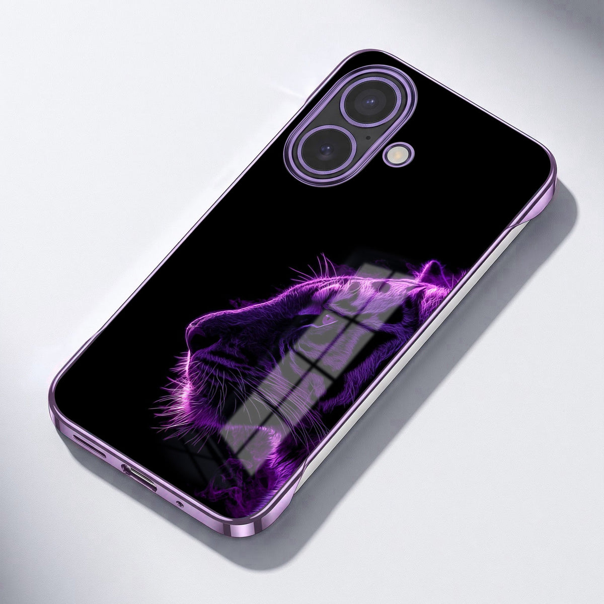 iPhone 16 Plus 5G Neon Beast Purple Printed  Frameless Back Case