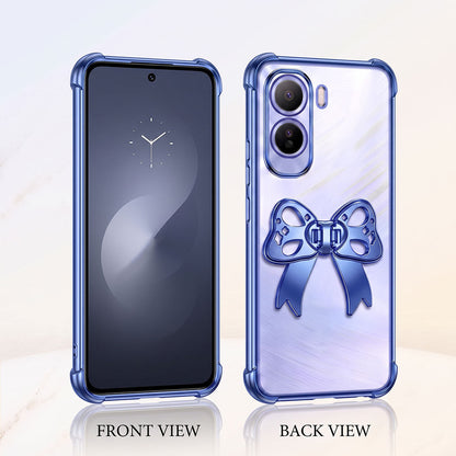 Vivo T5 Pro 5G Stylish Bow Knot Stand Transparent Shockproof Airbag Phone Case