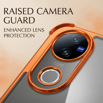 Vivo v50 5G Premium Shockproof Transparent Airbag Cosmic Orange Case