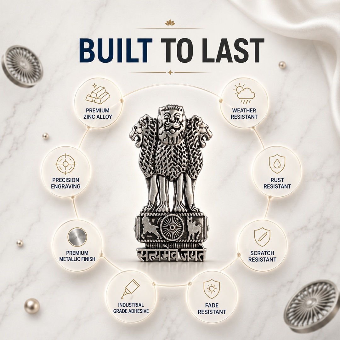 Vivo T4R 5G Compatible Satyamev Jayate 3D Metal Emblem Sticker