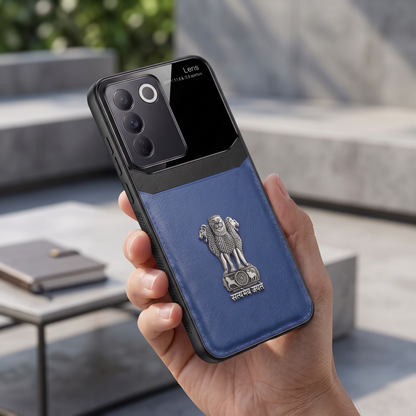 Vivo V27 5G Satyamev Jayate 3D Metal Leather Back Case