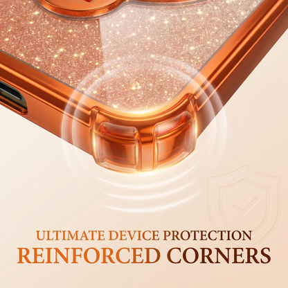 Vivo V40 Pro 5G Stress Buster Wheel Rotating Shimmer Airbag Cosmic Orange Case