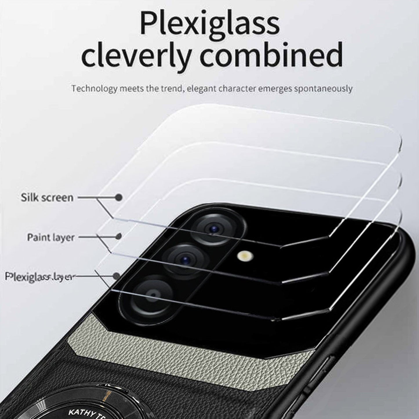 Samsung Galaxy A56 5G Original Luxury Leather Lens Magnifier Ring Stand Case