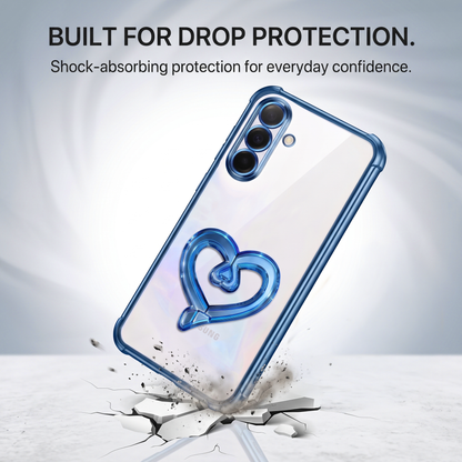 Samsung Galaxy A56 5G Premium Heart Stand Transparent Shockproof Airbag Phone Case