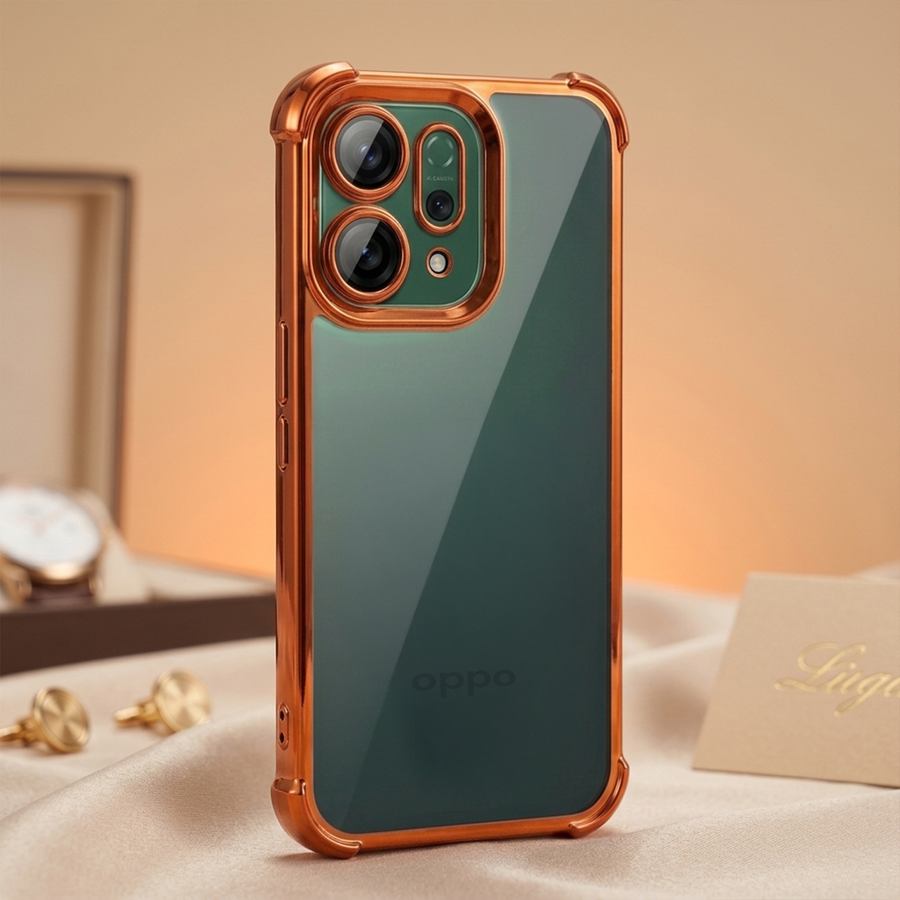 Oppo Reno 14 5G Premium Shockproof Transparent Airbag Cosmic Orange Case