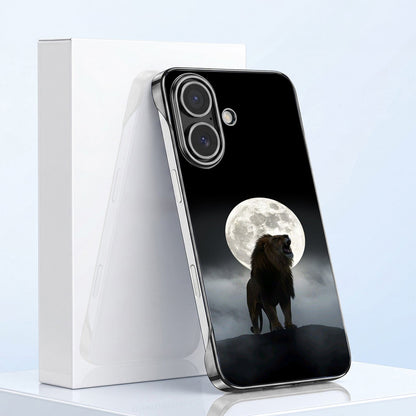 iPhone 16 5G Lunar Lion Black Printed  Frameless Back Case