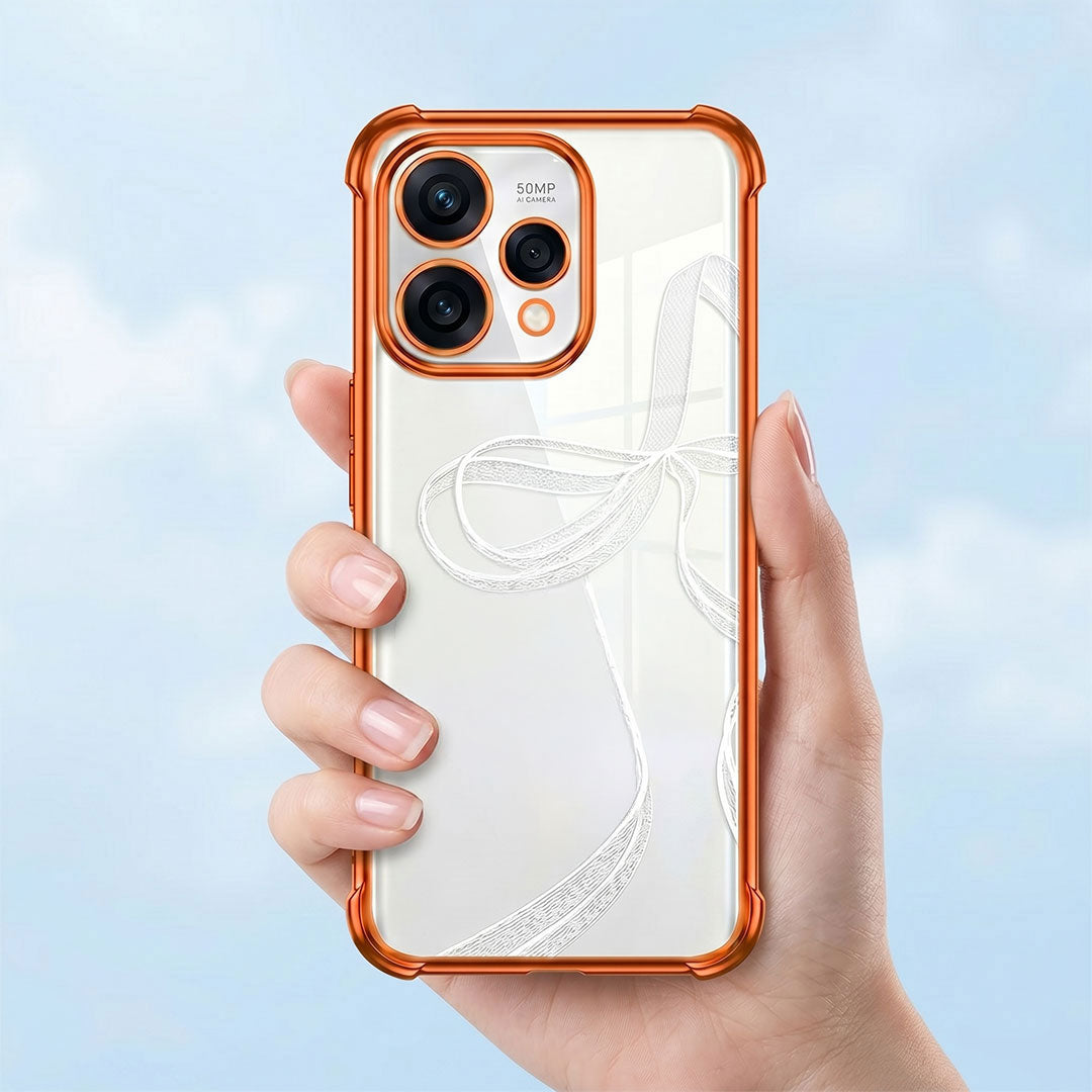 Oppo Reno 15 5G Premium Shockproof Transparent Airbag Cosmic Orange Case