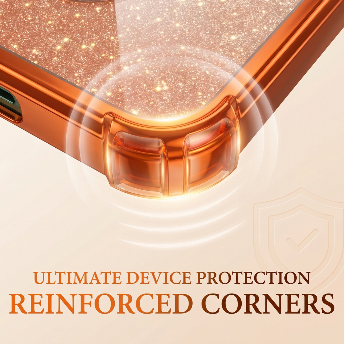 Vivo V50 5G Luxury Shockproof Shimmer Airbag Cosmic Orange Case