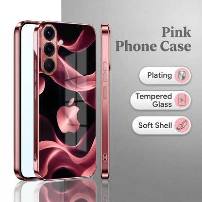Samsung Galaxy A56 5G Luxury Wave Pink Electroplated Glass Phone Back Case
