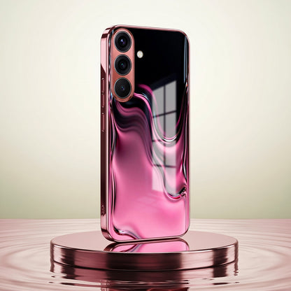 Samsung Galaxy A56 5G Liquid Wave Pink Electroplated Glass Phone Back Case