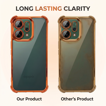 Oppo Reno 14 5G Premium Shockproof Transparent Airbag Cosmic Orange Case