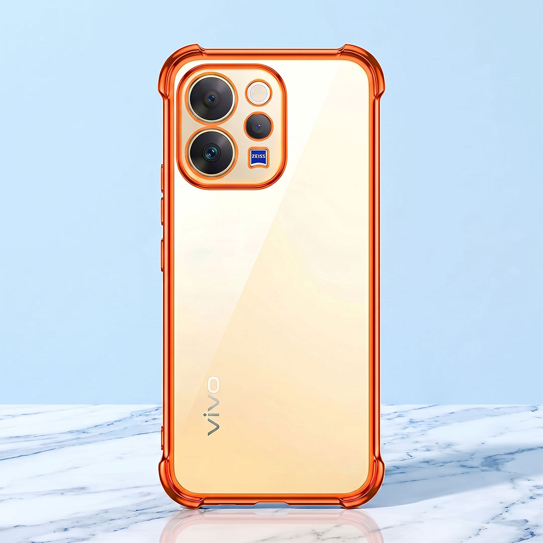 Vivo V70 5G Premium Shockproof Transparent Airbag Cosmic Orange Case