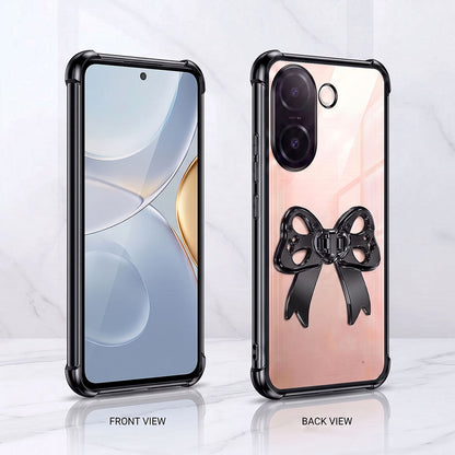 Vivo V60e 5G Stylish Bow Knot Stand Transparent Shockproof Airbag Phone Case