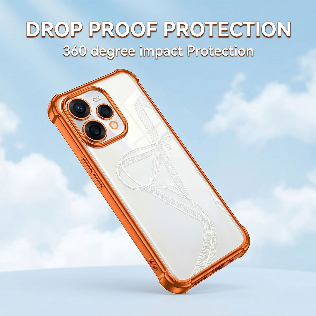 Oppo Reno 15 5G Premium Shockproof Transparent Airbag Cosmic Orange Case