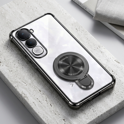 Vivo Y400 Pro 5G Luxury Four Corner Invincible Bracket Ring Stand Case
