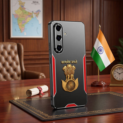 Samsung Galaxy S23 FE 5G Satyamev Jayate 3D Metal Aluminium Back Case