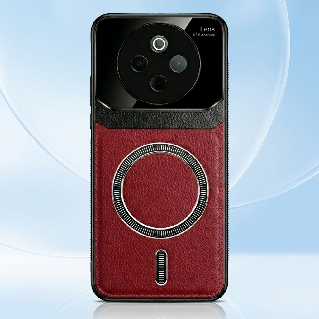 Vivo T4 5G Premium Magsafe Magnetic Leather Lens Protective Case