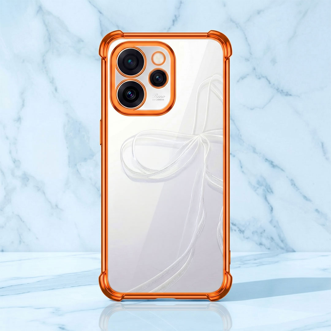 Oppo Reno 15 Pro Mini 5G Premium Shockproof Transparent Airbag Cosmic Orange Case