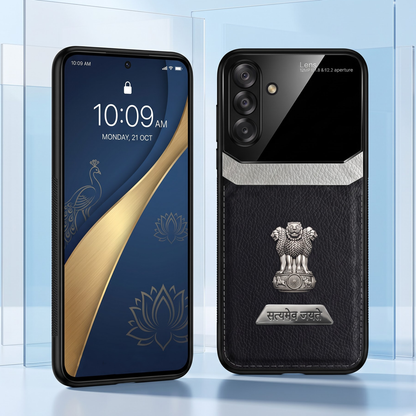 Samsung Galaxy A26 5G Satyamev Jayate 2-in-1 Emblem Leather Lens Protective Back Case