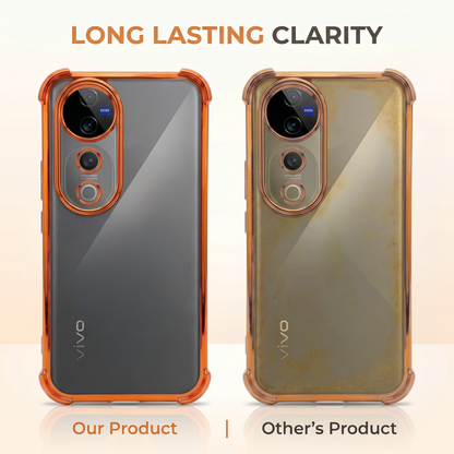 Vivo v40 Pro 5G Premium Shockproof Transparent Airbag Cosmic Orange Case