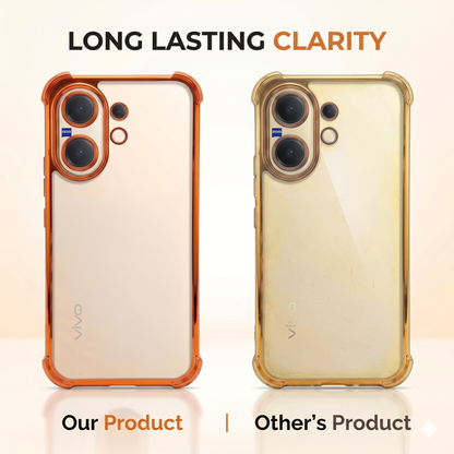 Vivo v60 5G Premium Shockproof Transparent Airbag Cosmic Orange Case