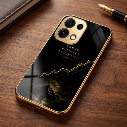 Oppo Reno 16C 5G Focus Gold Electroplated Glass Phone Back Case