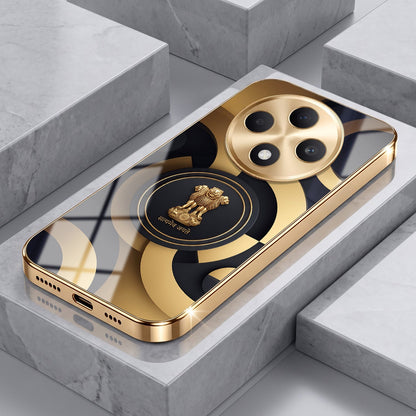 Oppo F27 Pro+ 5G Royal Emblem Gold Electroplated Glass Phone Back Case