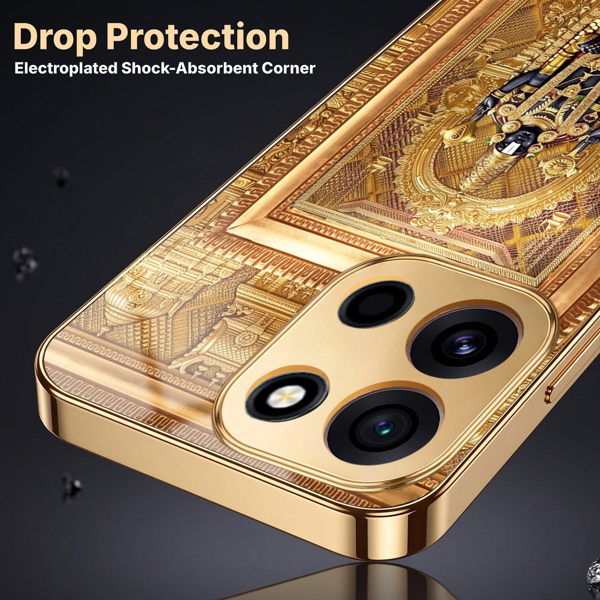 OnePlus Nord 6 5G Premium Heritage Gold Electroplated Glass Phone Back Case