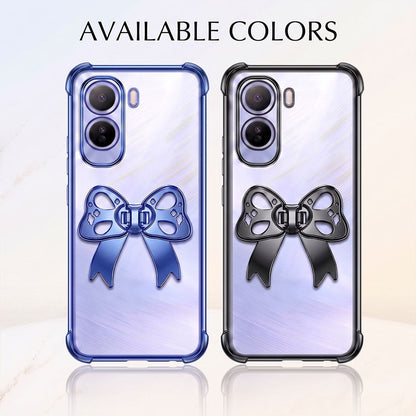 Vivo T5 Pro 5G Stylish Bow Knot Stand Transparent Shockproof Airbag Phone Case
