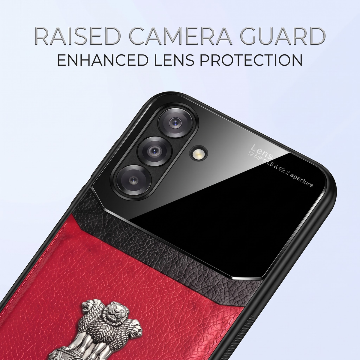 Samsung Galaxy A26 5G Satyamev Jayate 2-in-1 Emblem Leather Lens Protective Back Case