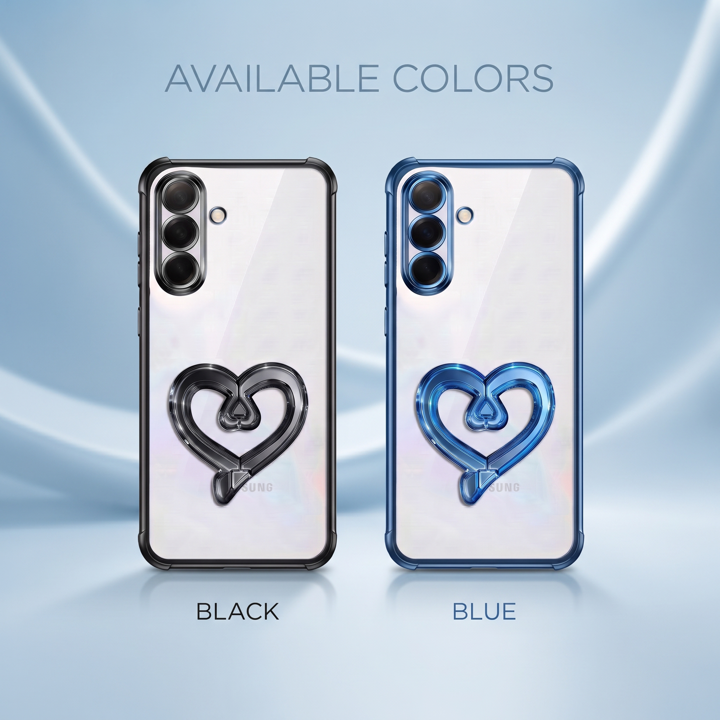 Samsung Galaxy A16 5G Premium Heart Stand Transparent Shockproof Airbag Phone Case