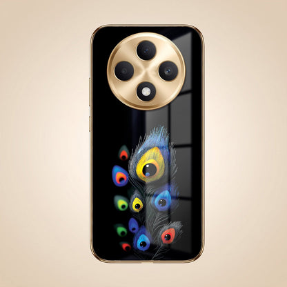 Oppo F27 Pro+ 5G Multi-Feather Peacock Gold Electroplated Glass Phone Back Case