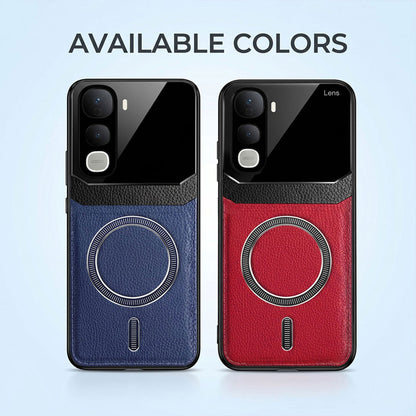 Vivo Y400 Pro 5G Premium Magsafe Magnetic Leather Lens Protective Case