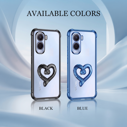 Vivo T5 Pro 5G Premium Heart Stand Transparent Shockproof Airbag Phone Case