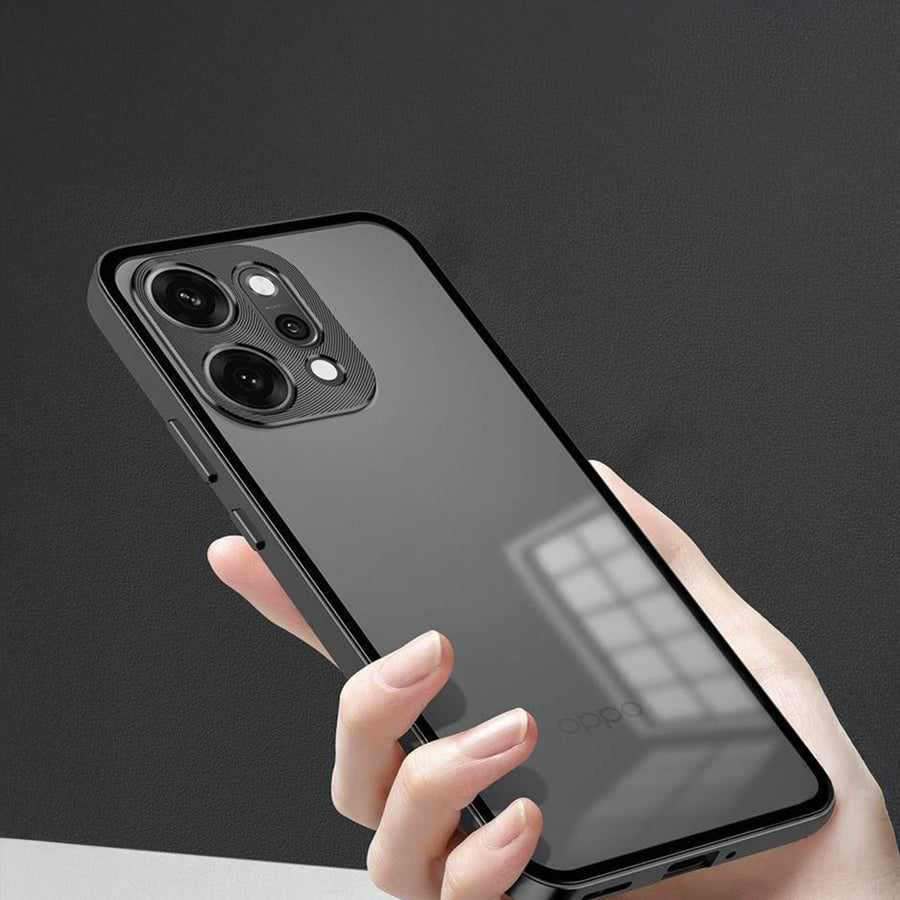 Oppo Reno 14 5G Aluminium Metal Bumper Shield Transparent Back Case