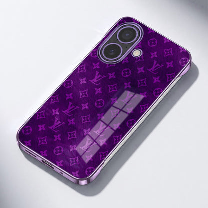 iPhone 16 Plus 5G Monogram LV Purple Printed  Frameless Back Case