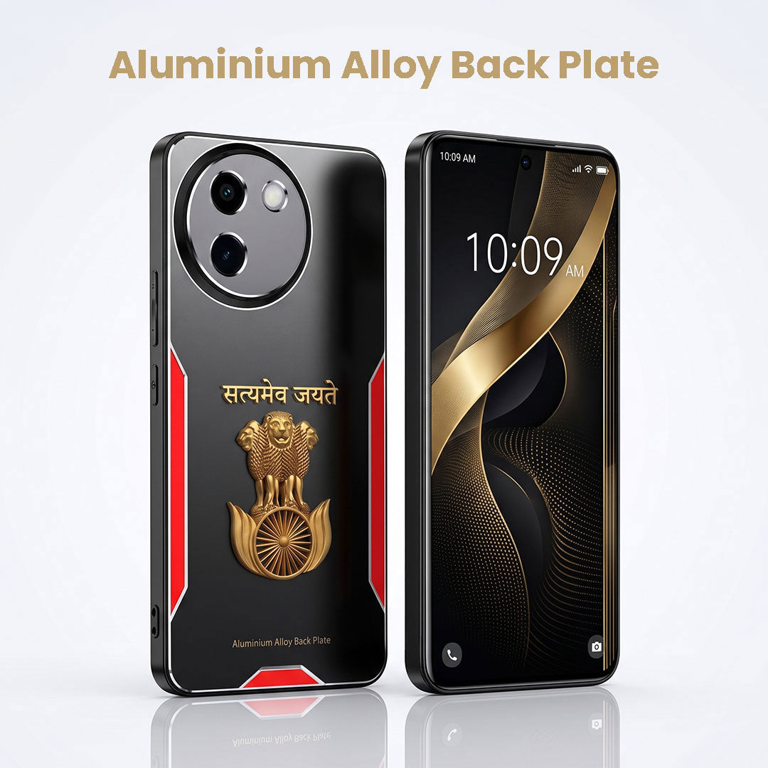 Vivo V30e 5G Satyamev Jayate 3D Metal Aluminium Back Case
