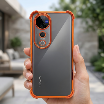 Vivo v40 Pro 5G Premium Shockproof Transparent Airbag Cosmic Orange Case