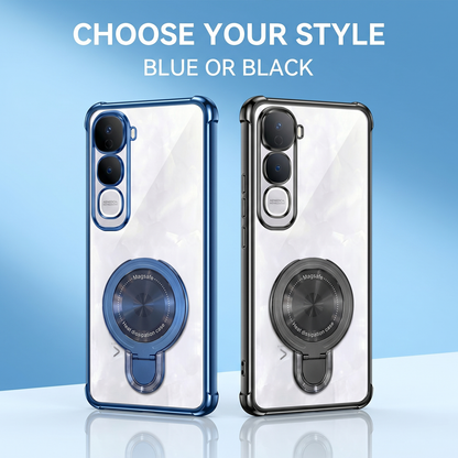 Vivo Y400 Pro 5G Luxury Four Corner Invincible Bracket Ring Stand Case