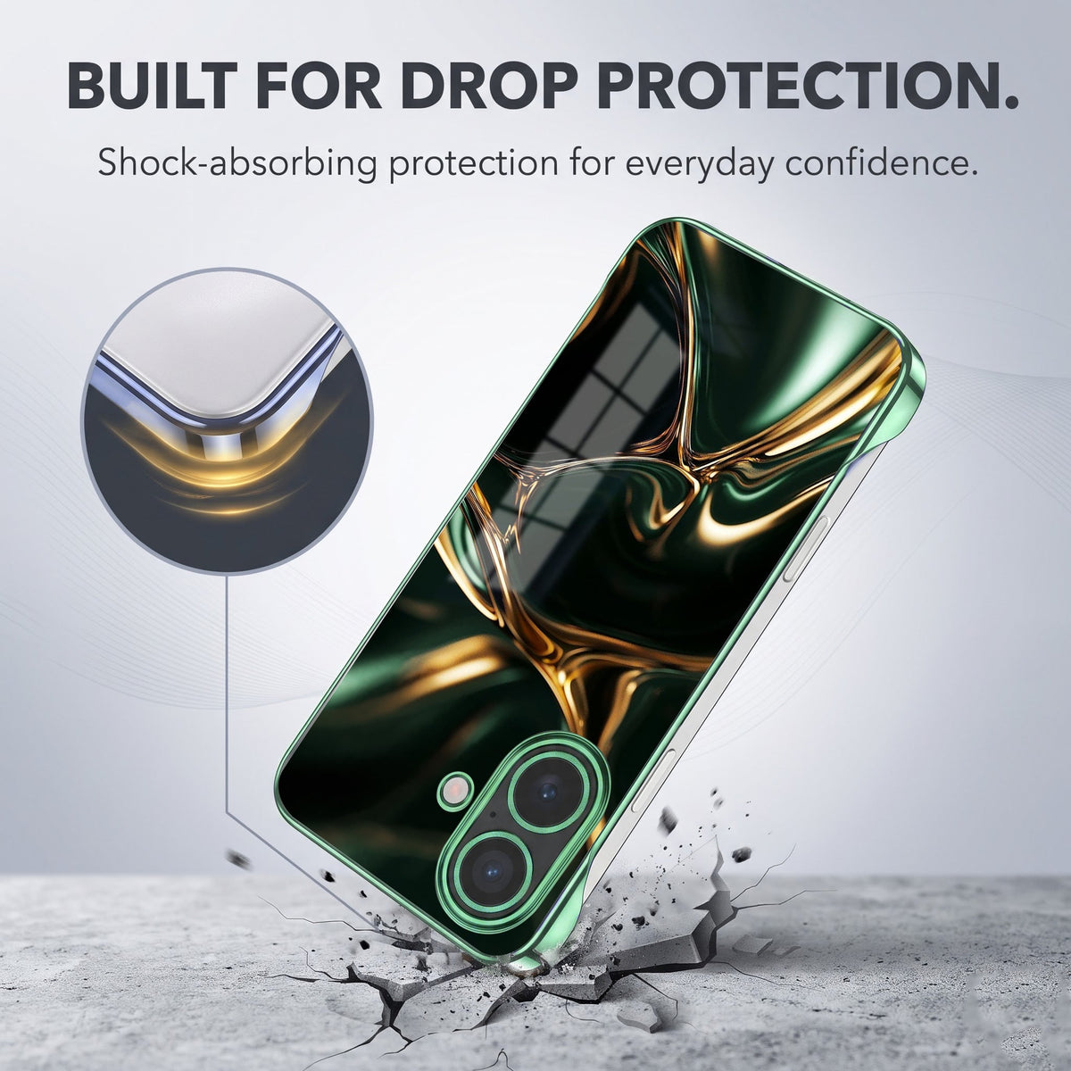 iPhone 16 Plus 5G Royal Fusion Green Printed  Frameless Back Case