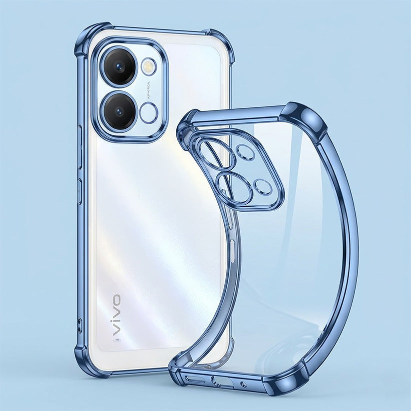 Vivo T5x 5G Anti-Yellow Electroplating Transparent Airbags Case
