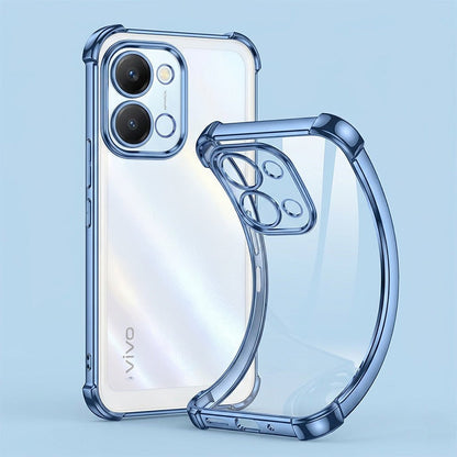 Vivo T5x 5G Anti-Yellow Electroplating Transparent Airbags Case