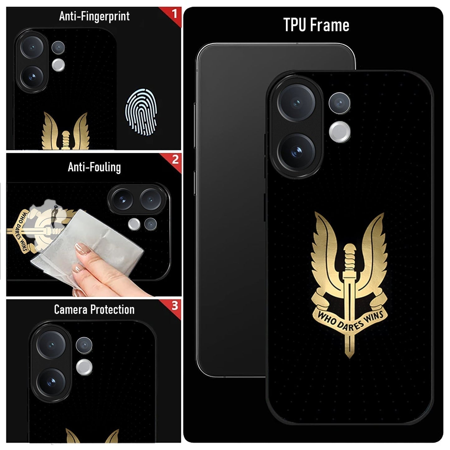 Vivo V60 5G Premium Acrylic Shockproof Glass Back Case ( Dare Wins)