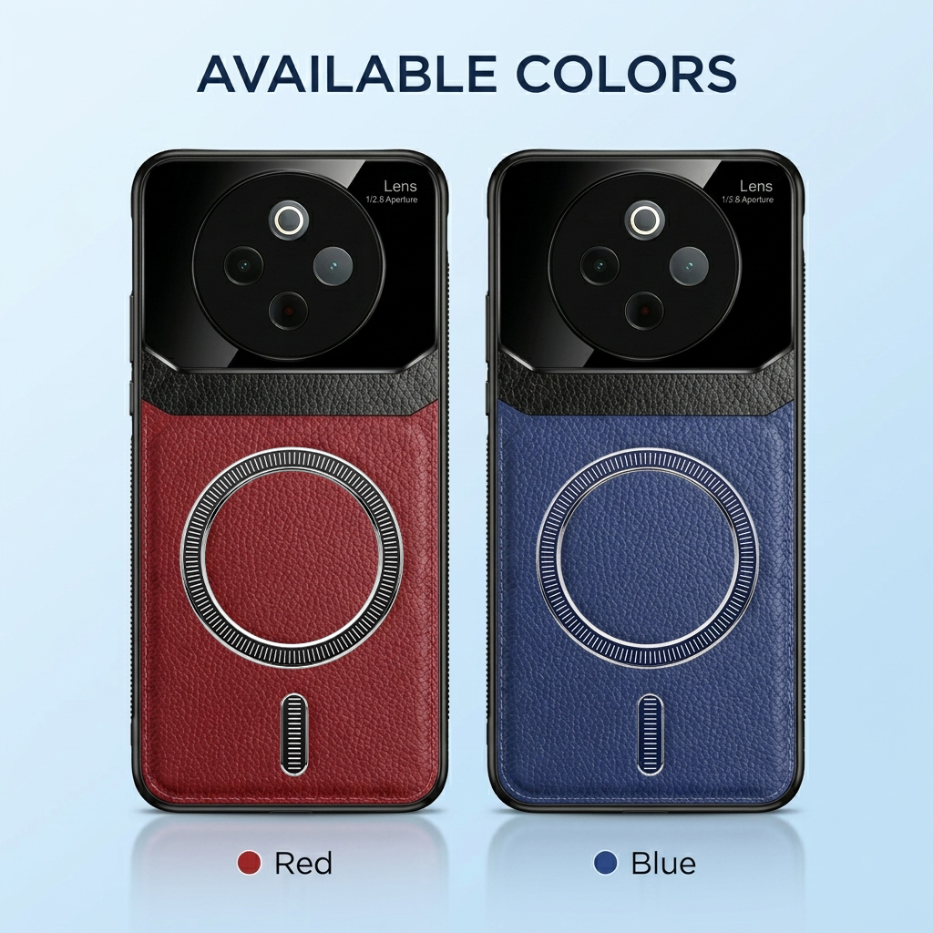 Vivo T4 5G Premium Magsafe Magnetic Leather Lens Protective Case
