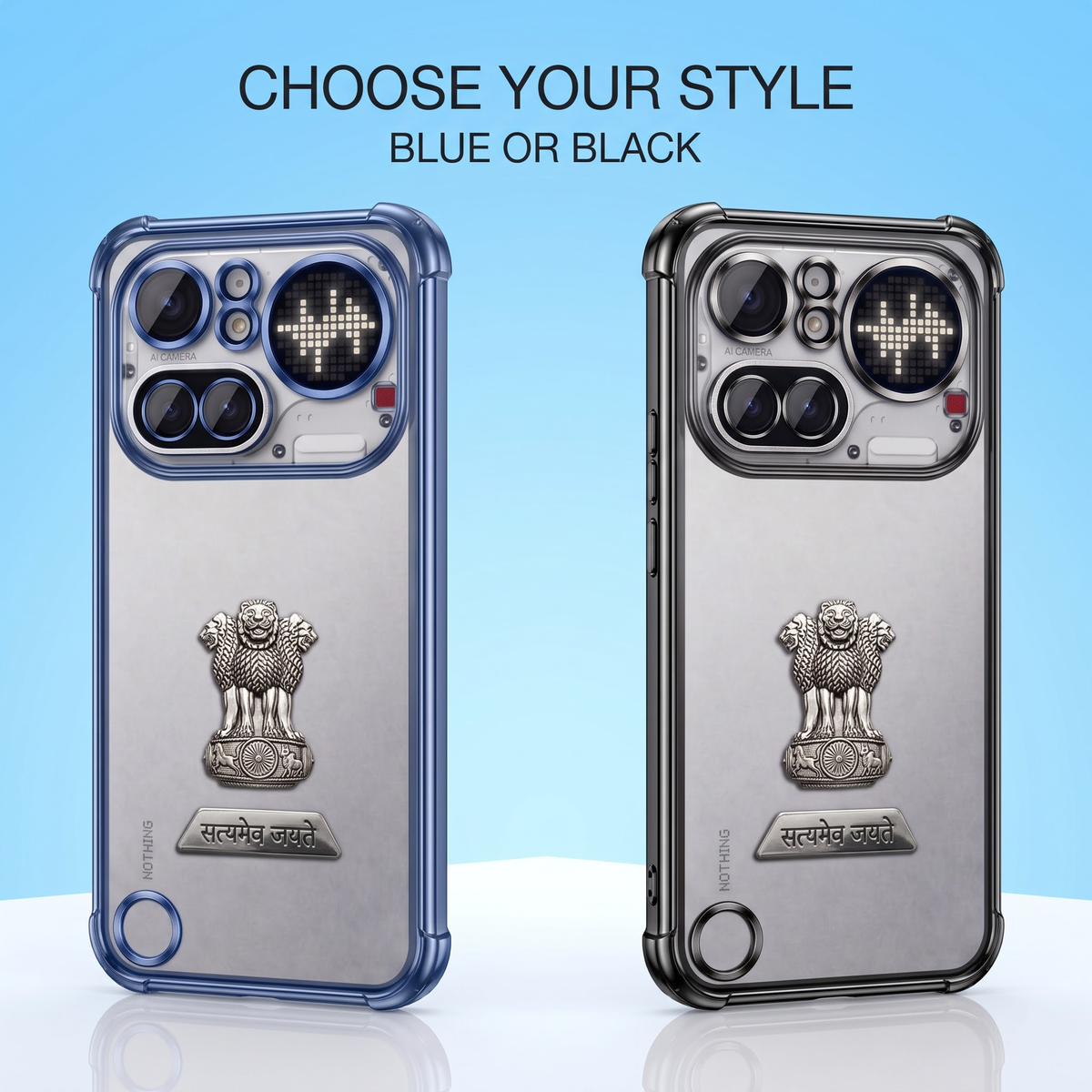 Nothing Phone 4a Pro 5G Satyamev Jayate 2-in-1 Emblem Transparent Shockproof Airbag Case