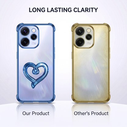 Oppo Reno 15 Pro Mini 5G Premium Heart Stand Transparent Shockproof Airbag Phone Case