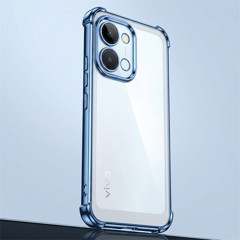 Vivo T5x 5G Anti-Yellow Electroplating Transparent Airbags Case