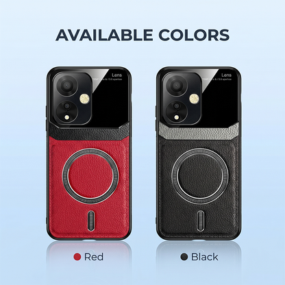 Oppo A59 5G Premium Magsafe Magnetic Leather Lens Protective Case