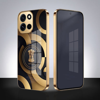 OnePlus Nord 6 5G Royal Emblem Gold Electroplated Glass Phone Back Case