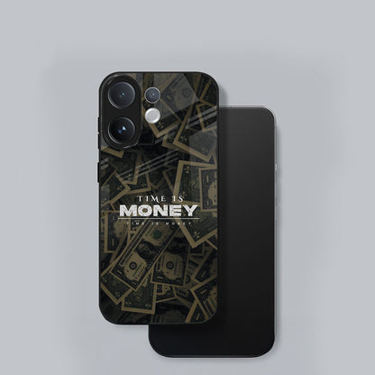 Vivo V60 5G Premium Acrylic Shockproof Glass Back Case (Time Is Money)